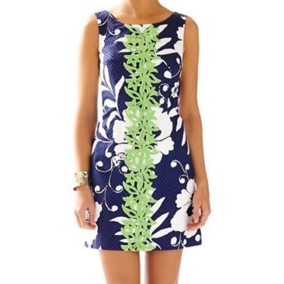 Lilly Pulitzer Womens Delia Shift Mini Dress Navy White Sleeveless size 2 - Picture 1 of 12